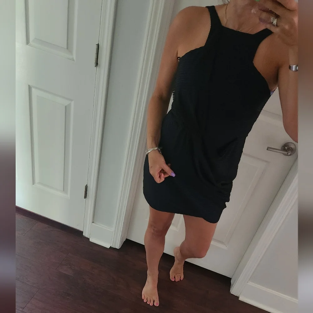 Three Floor Textured Twist Front Mini Dress 💙💙